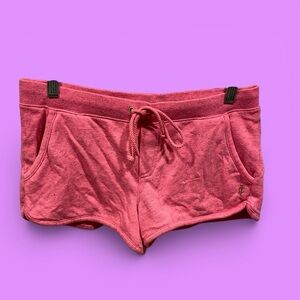 Cute juicy couture pink heather booty Y2K style shorts drawstring pockets